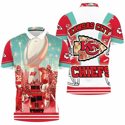 Kansas City Chiefs Champions Super Bowl Afc West Division 3D All Over Print Polo Shirt