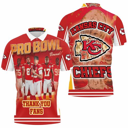 Kansas City Chiefs Super Bowl Afc West Division Pro Bowl 3D All Over Print Polo Shirt