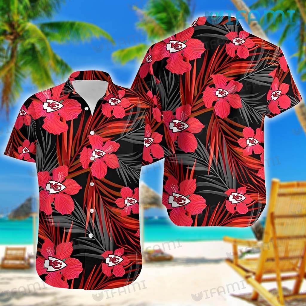 Chiefs Hawaiian Shirt Green Tropical Leaves Kansas City Gift