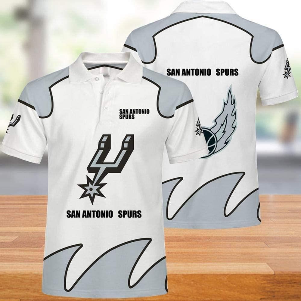 NBA San Antonio Spurs Print Casual Summer 3D Polo Shirt