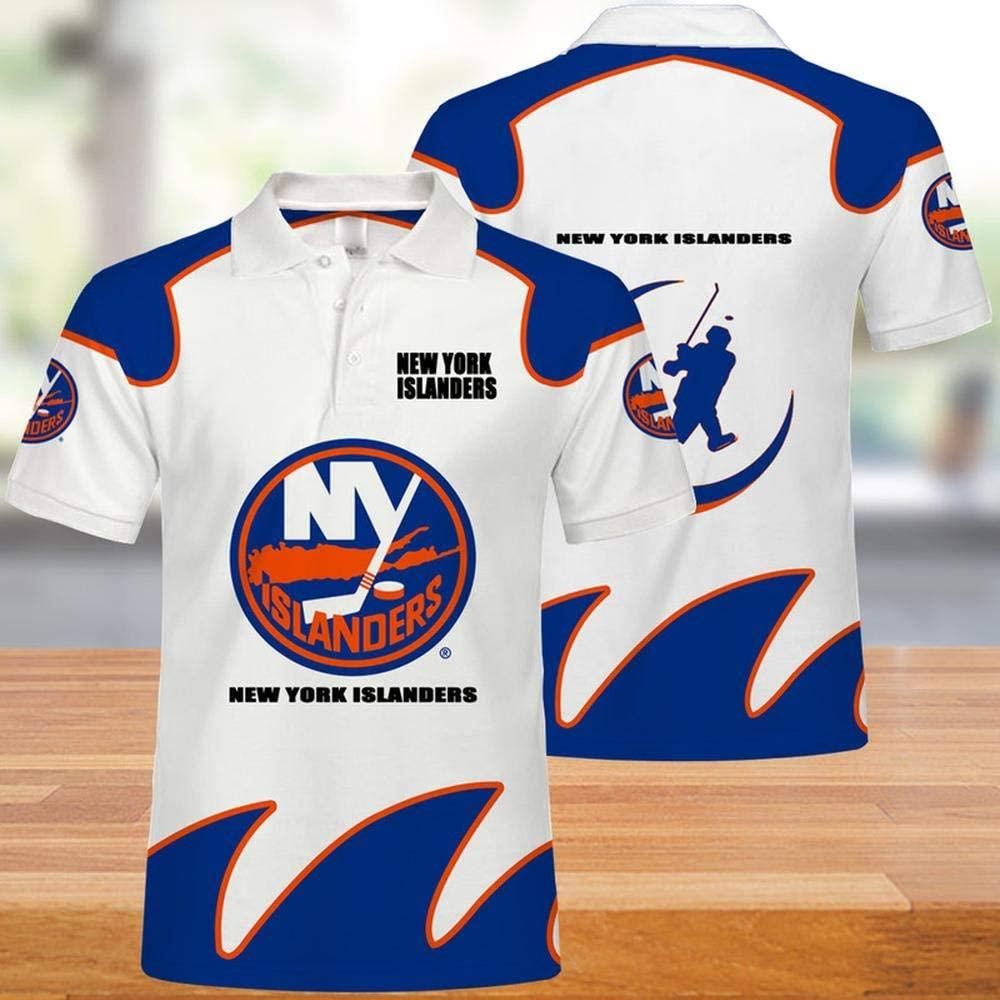 NHL New Yorkislanders Print Casual Summer 3D Polo Shirt
