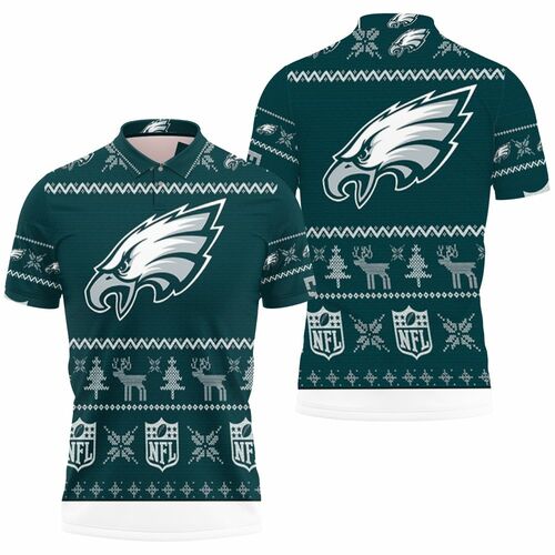 Philadelphia Eagles Nfl Ugly Christmas 3D All Over Print Polo Shirt