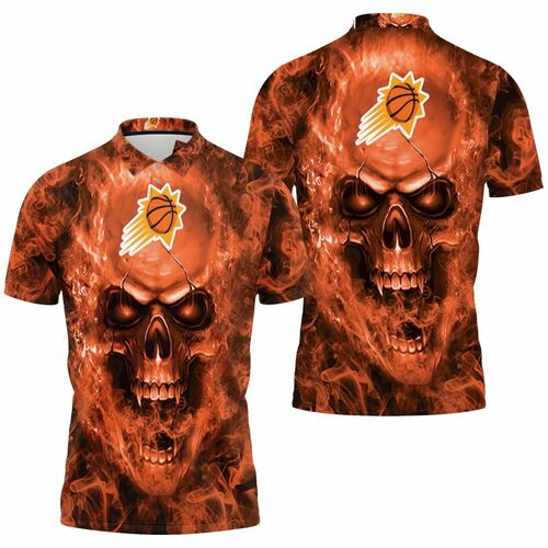 Phoenix Suns Nba Fans Skull 3D All Over Print Polo Shirt