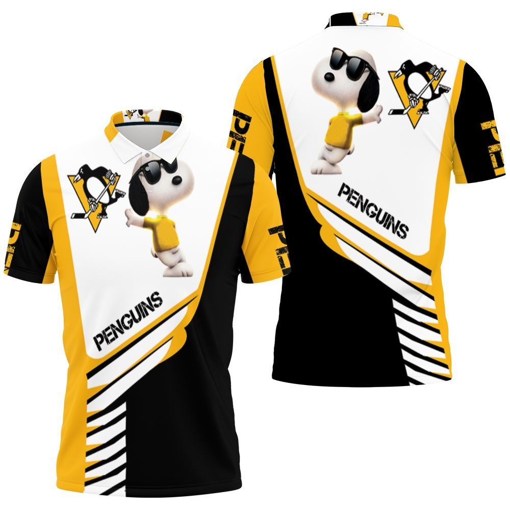 Pittsburgh Penguins Snoopy For Fans 3D All Over Print Polo Shirt