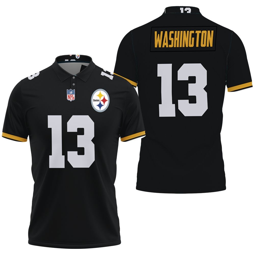 Pittsburgh Steelers James Washington Game Black Jersey Inspired Style 3D All Over Print Polo Shirt Pittsburgh Steelers James Washington Game Black Jersey Inspired Style 3D All Over Print Polo Shirt