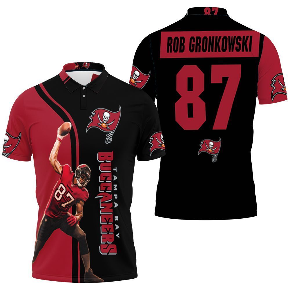 Rob Gronkowski 87 Tampa Bay Buccaneers Super Bowl Nfc South Division Champions 3D All Over Print Polo Shirt
