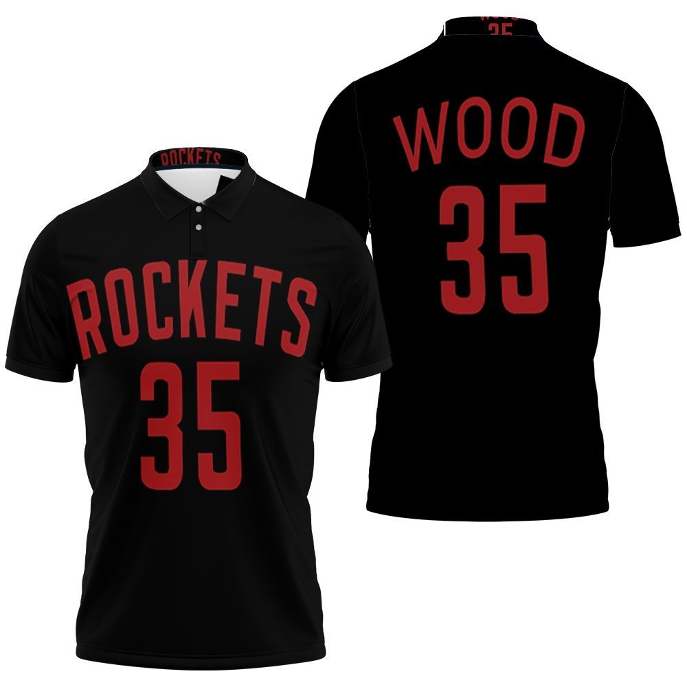 Rockets Christian Wood 21 Earned Edition Black Jersey 3D All Over Print Polo Shirt