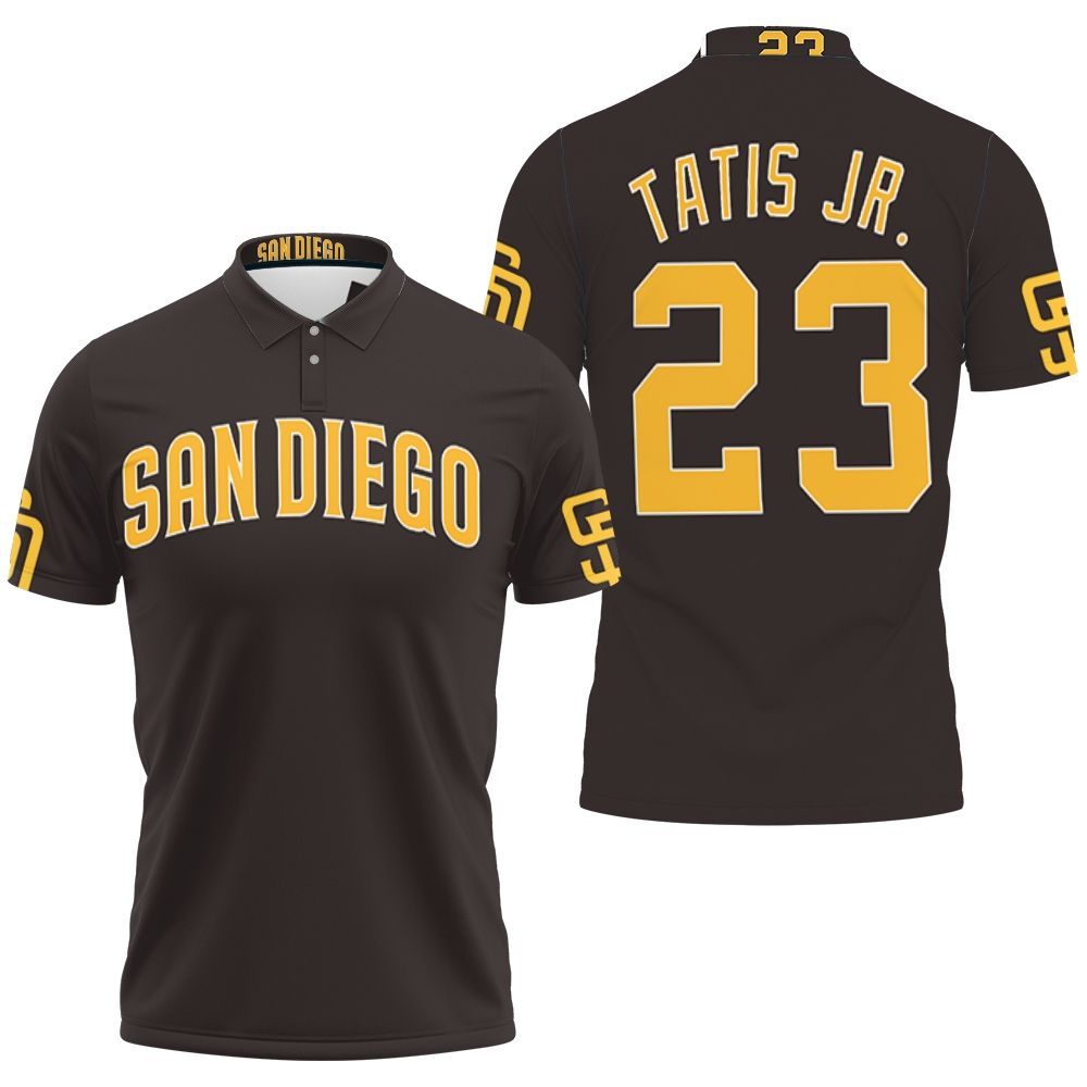 San Diego Padres Fernando Tatis Jr 23 Mlb Brown 3D All Over Print Polo Shirt