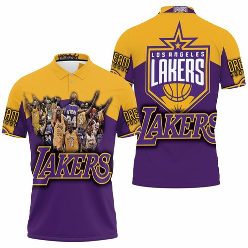 Shaquille Oneal 34 Los Angeles Lakers Nba Western Conference 3D All Over Print Polo Shirt