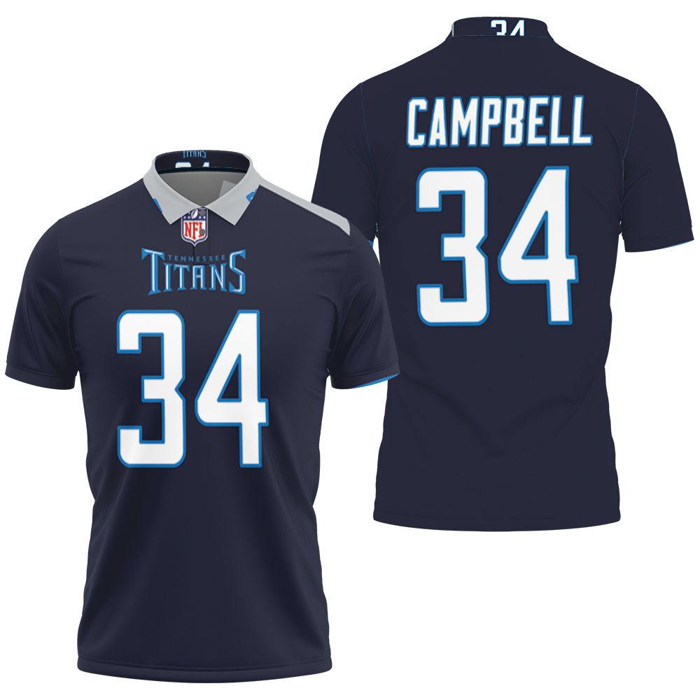 Tennessee Titans Earl Campbell #34 Great Player Nfl American Football Team New Game Polo Shirt