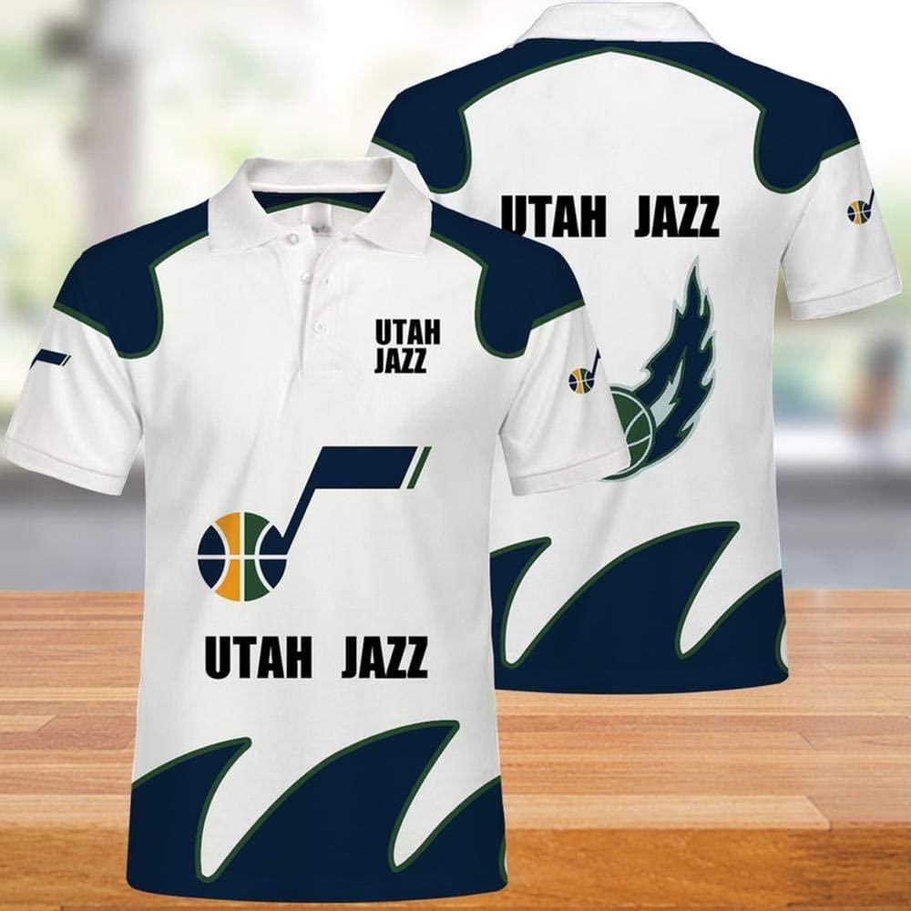 Utah Jazz Print Casual Summer 3D All Over Print Polo Shirt