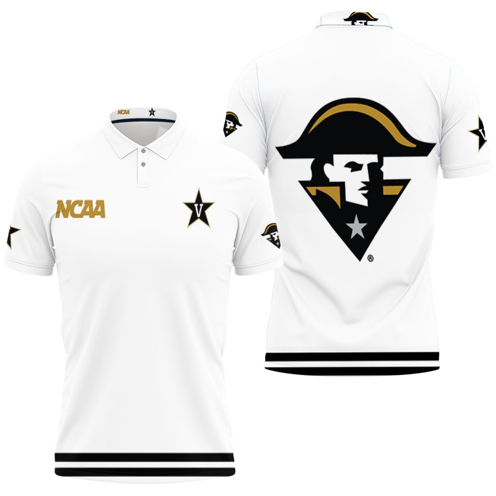 Vanderbilt Commodores Ncaa Classic White With Mascot Logo 3D All Over Print Polo Shirt