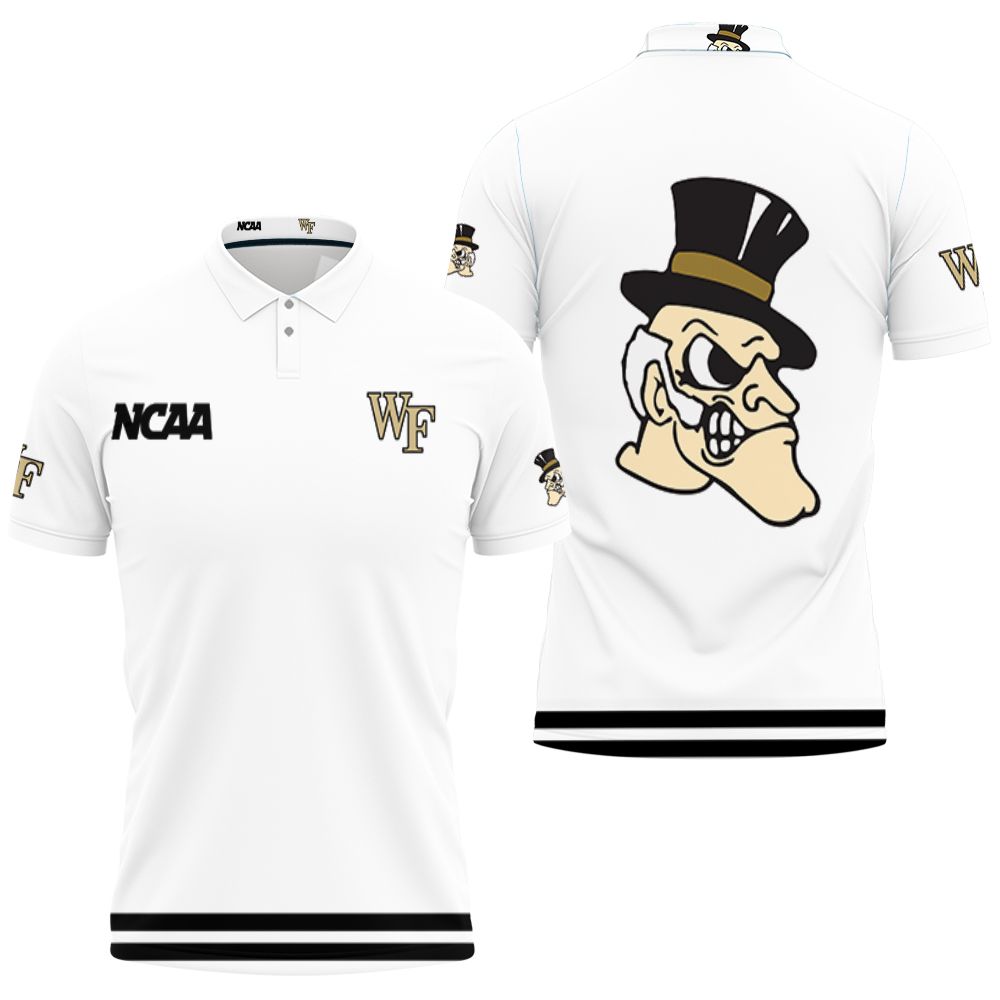 Wake Forest Demon Deacons Ncaa Classic White With Mascot Logo 3D All Over Print Polo Shirt