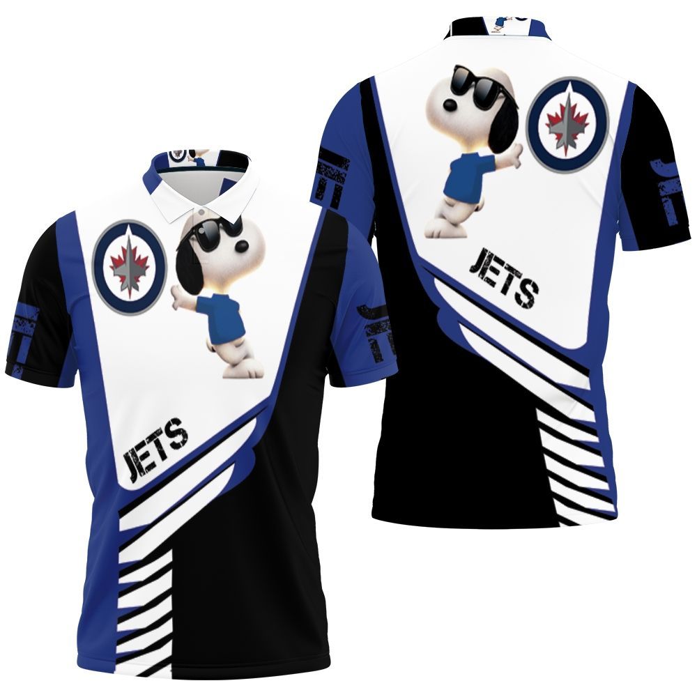 Winnipeg Jets Snoopy 3D All Over Print Polo Shirt