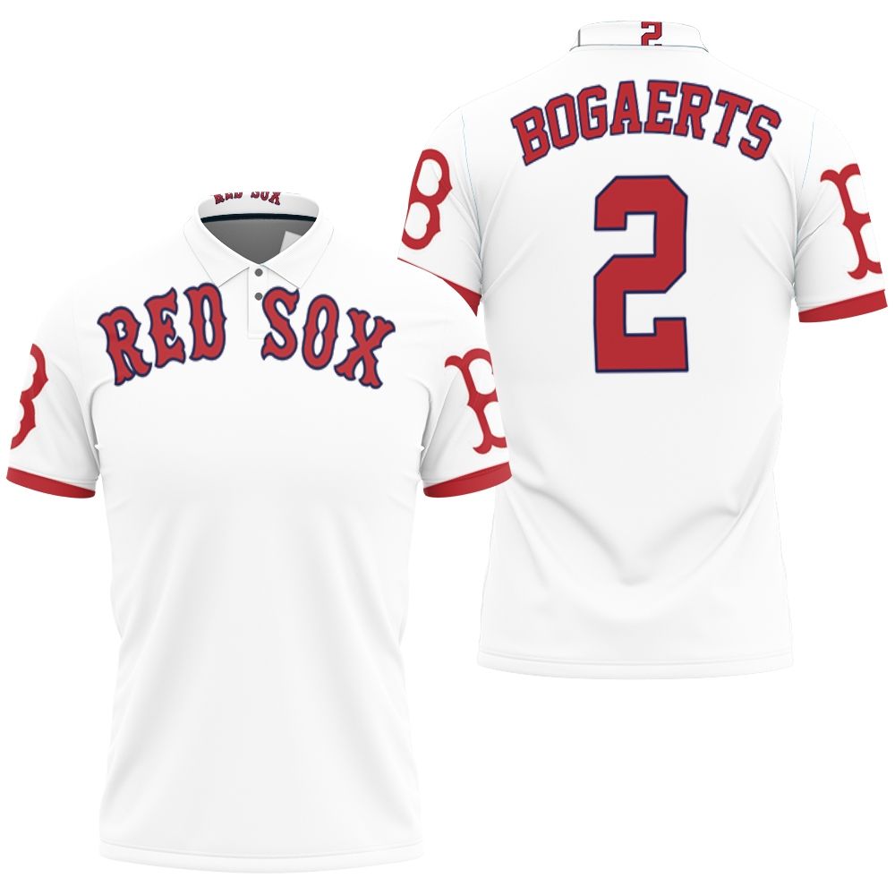 Xander Bogaerts Boston Red Sox White Jersey Inspired 3D All Over Print Polo Shirt