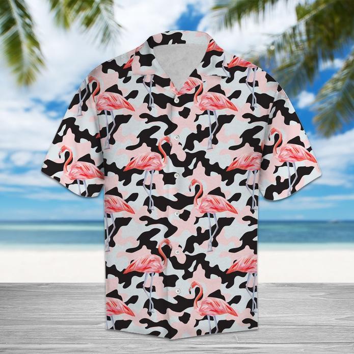 Amazing Camo Flamingo Hawaiian Shirt