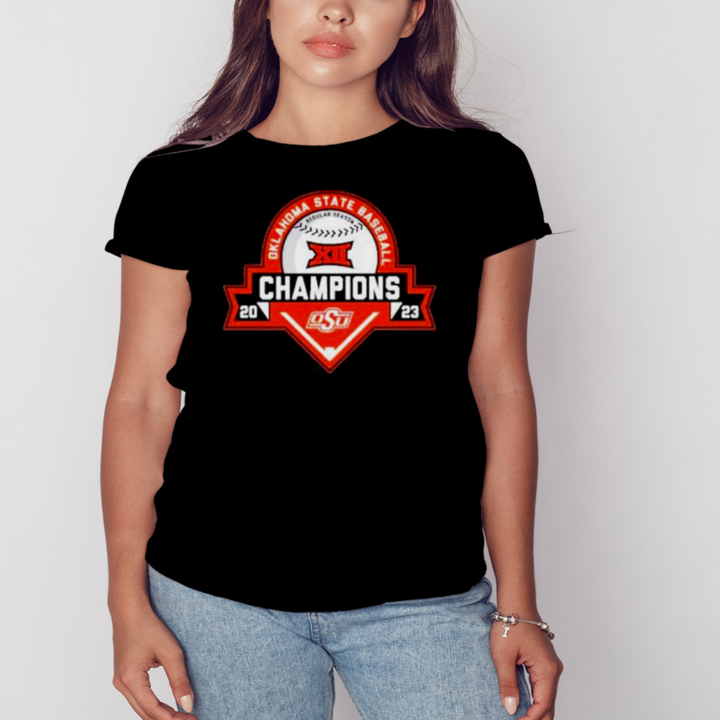 Blue 84 Orange Oklahoma State Cowboys 2023 Big 12 Baseball Regular Season Champions T-Shirt 2 Women's tshirt