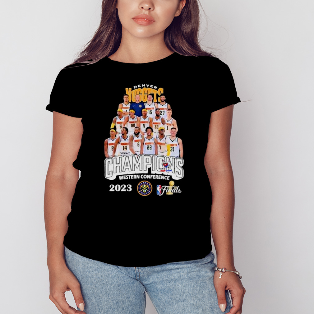 Cheap 2023 NBA Playoff Finals Western Conference Champs Denver Nuggets Shirt 2 Women's tshirt