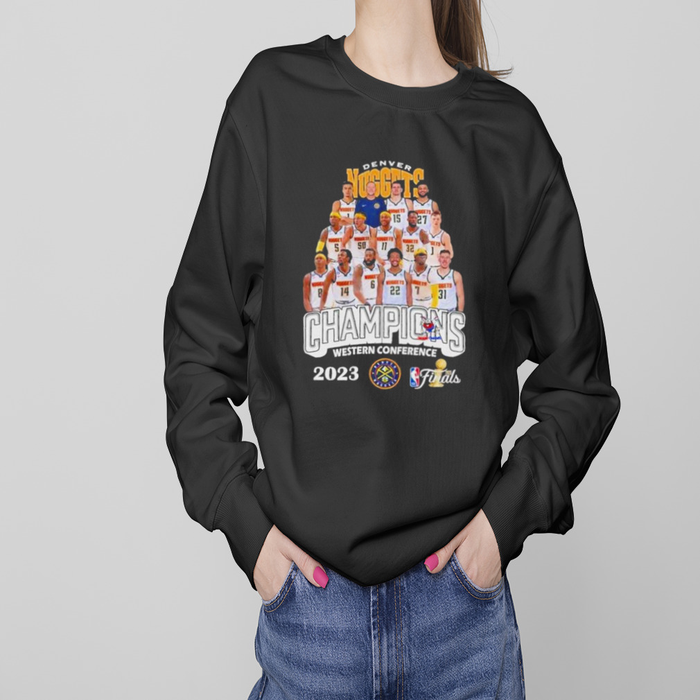 Cheap 2023 NBA Playoff Finals Western Conference Champs Denver Nuggets Shirt 4 Sweaters