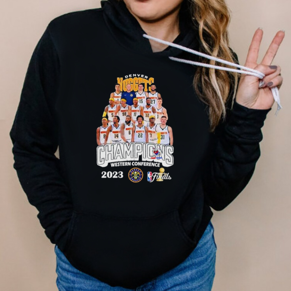 Cheap 2023 NBA Playoff Finals Western Conference Champs Denver Nuggets Shirt 5 Hoodies