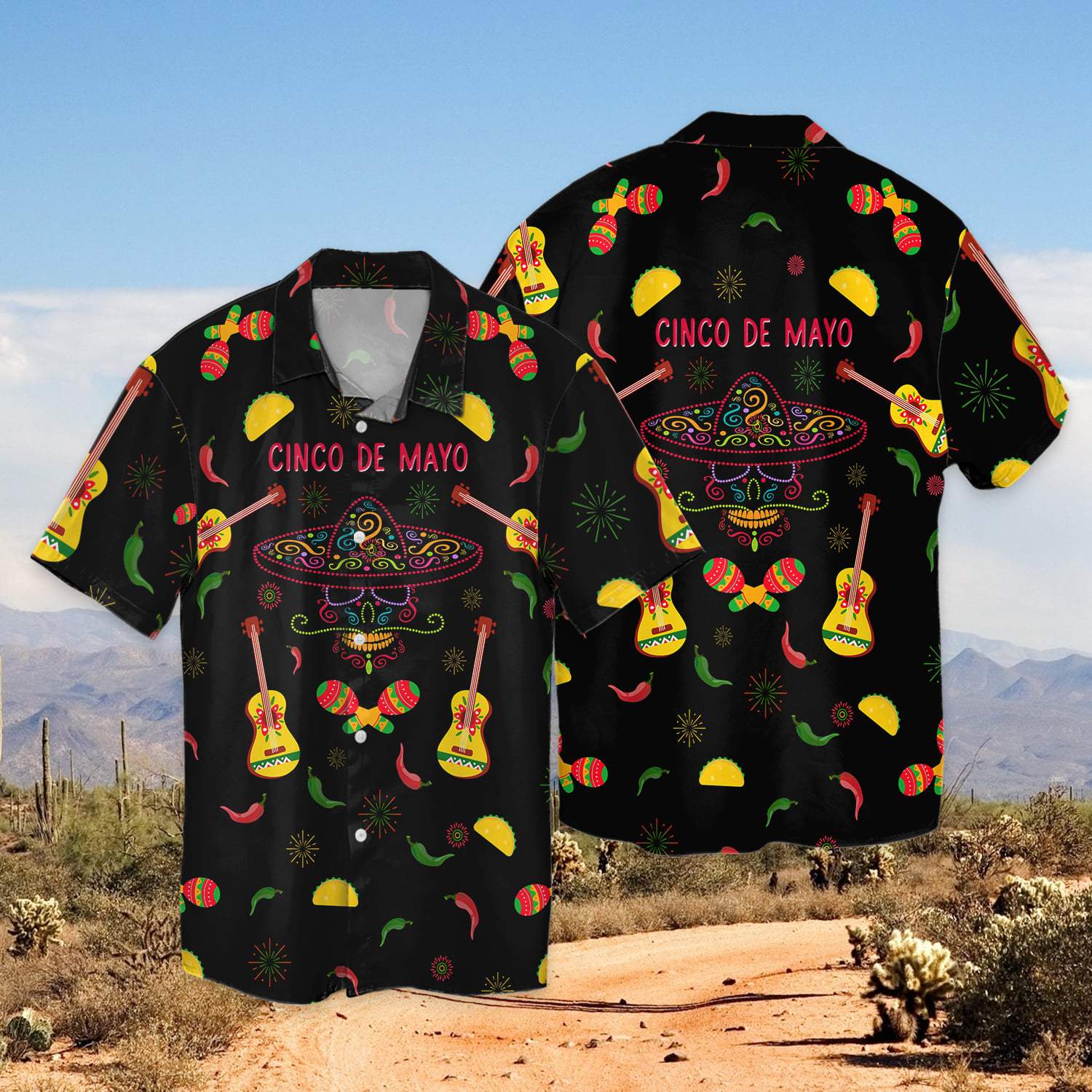 Cinco De Mayo Tacos Black Hawaiian Shirt