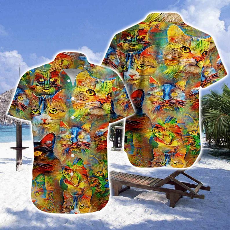 Colorful Cats Hawaiian Shirt