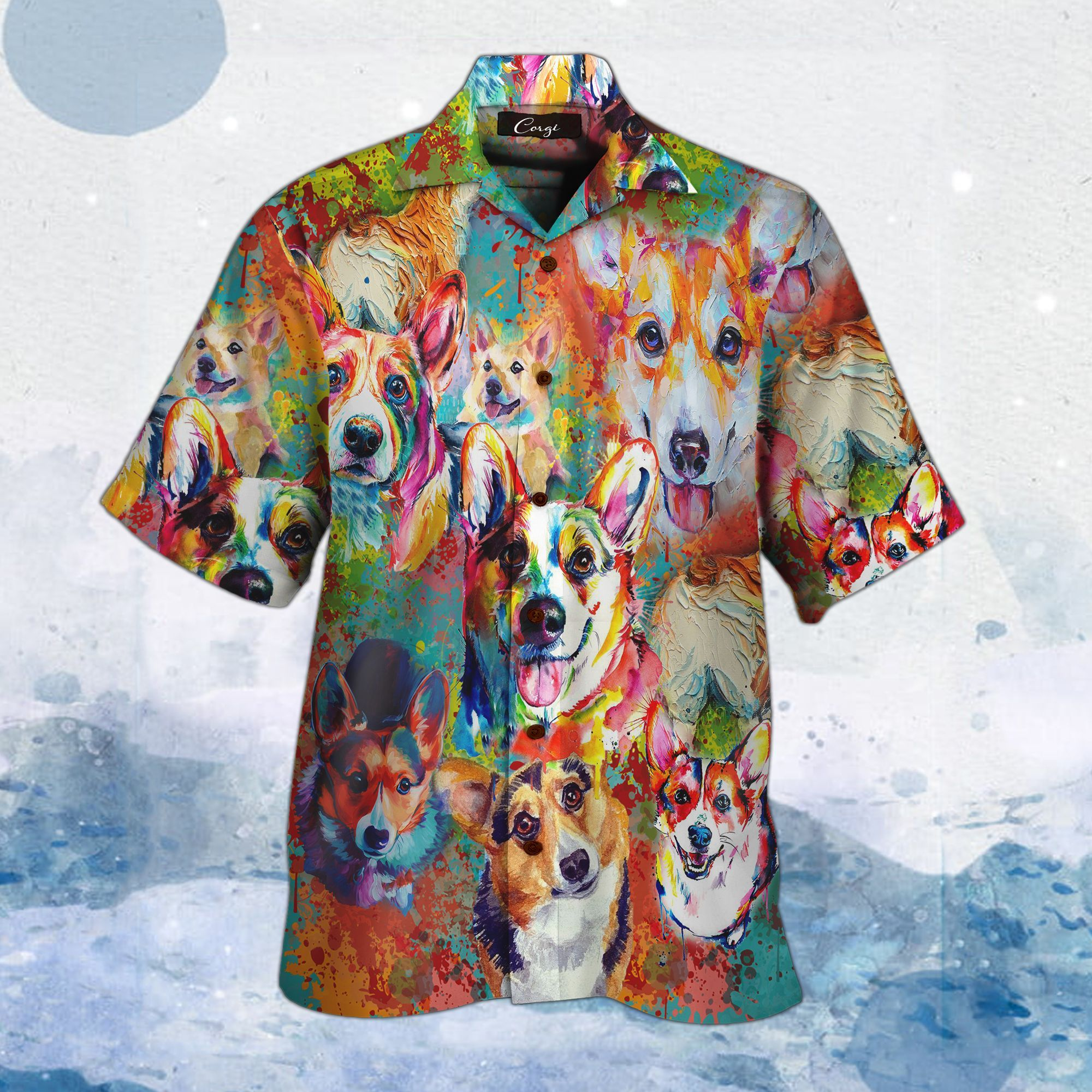 Corgi Colorfull Hawaiian Shirt