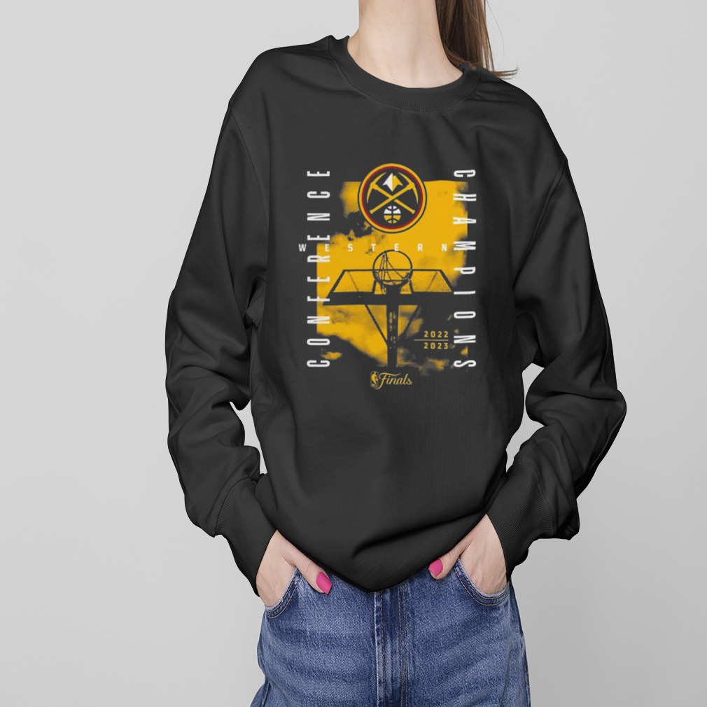 Denver Nuggets 2023 Western Conference Champions Free Throw Courtside Shirt 4 Sweaters