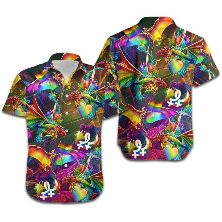 Dragon Rainbow Hawaiian Shirt