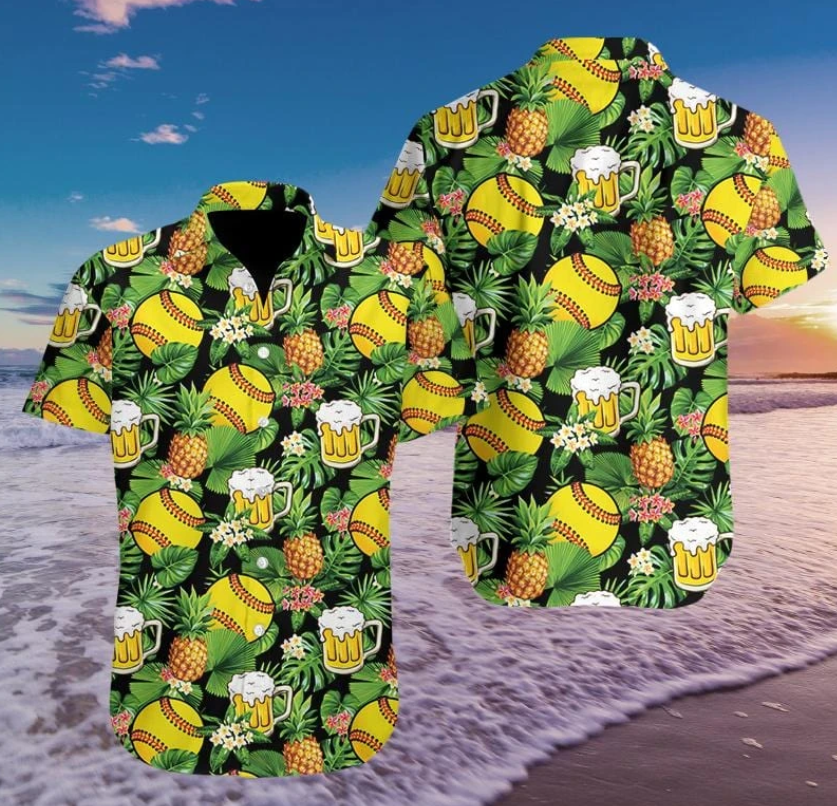 Fastpitch Softballs And Beer Hawaiian Shirt