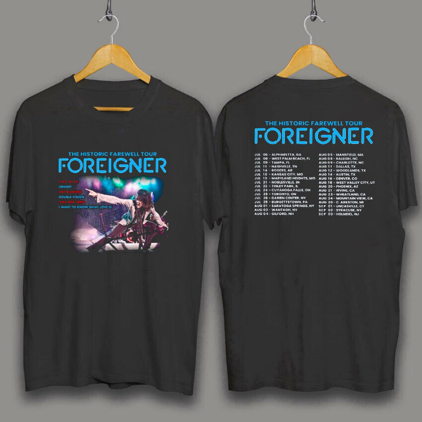 Foreigner Rock Band The Launch Historic Farewell Us Tour 2023 T-shirt