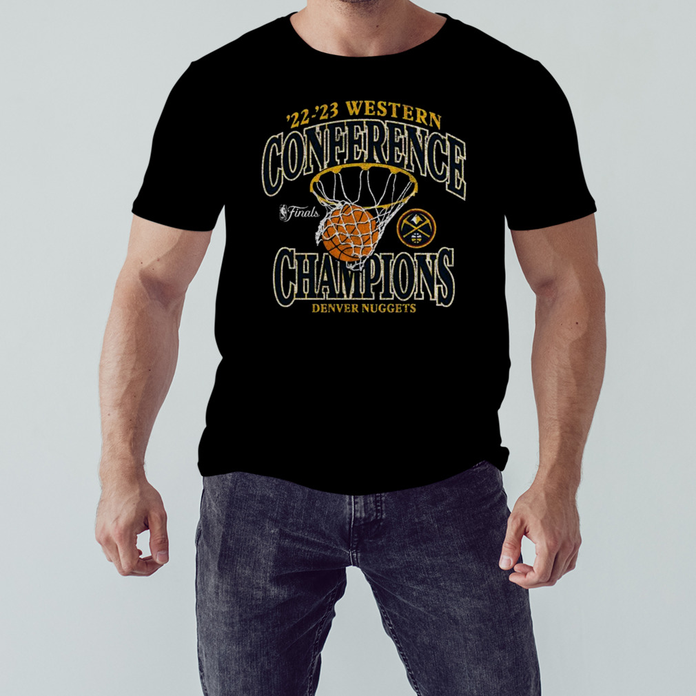 Heather Charcoal Denver Nuggets 2023 Western Conference Champions Pass Hoops T-Shirt 1 Unisex tshirt