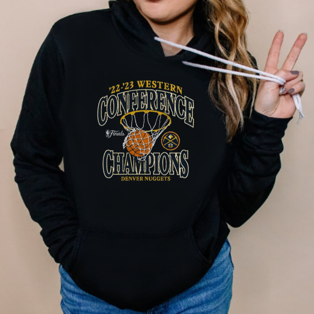 Heather Charcoal Denver Nuggets 2023 Western Conference Champions Pass Hoops T-Shirt 5 Hoodies
