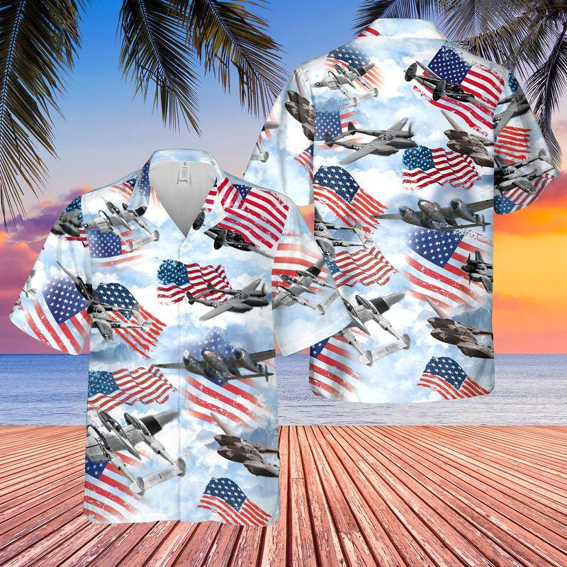 Lockheed P-38 Lightnings Hawaiian Shirt
