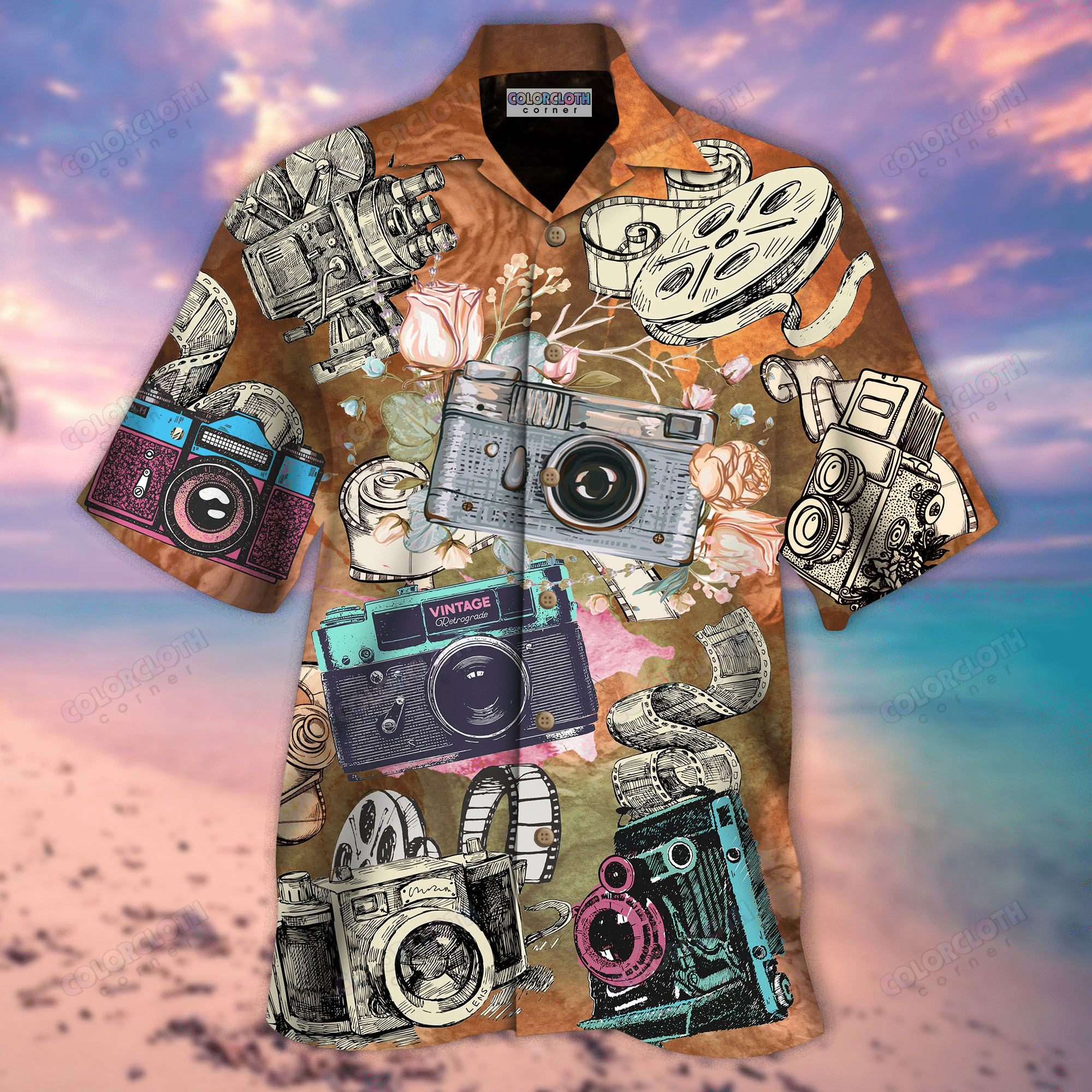 Look At Old Cameras Hawaiian Shirt