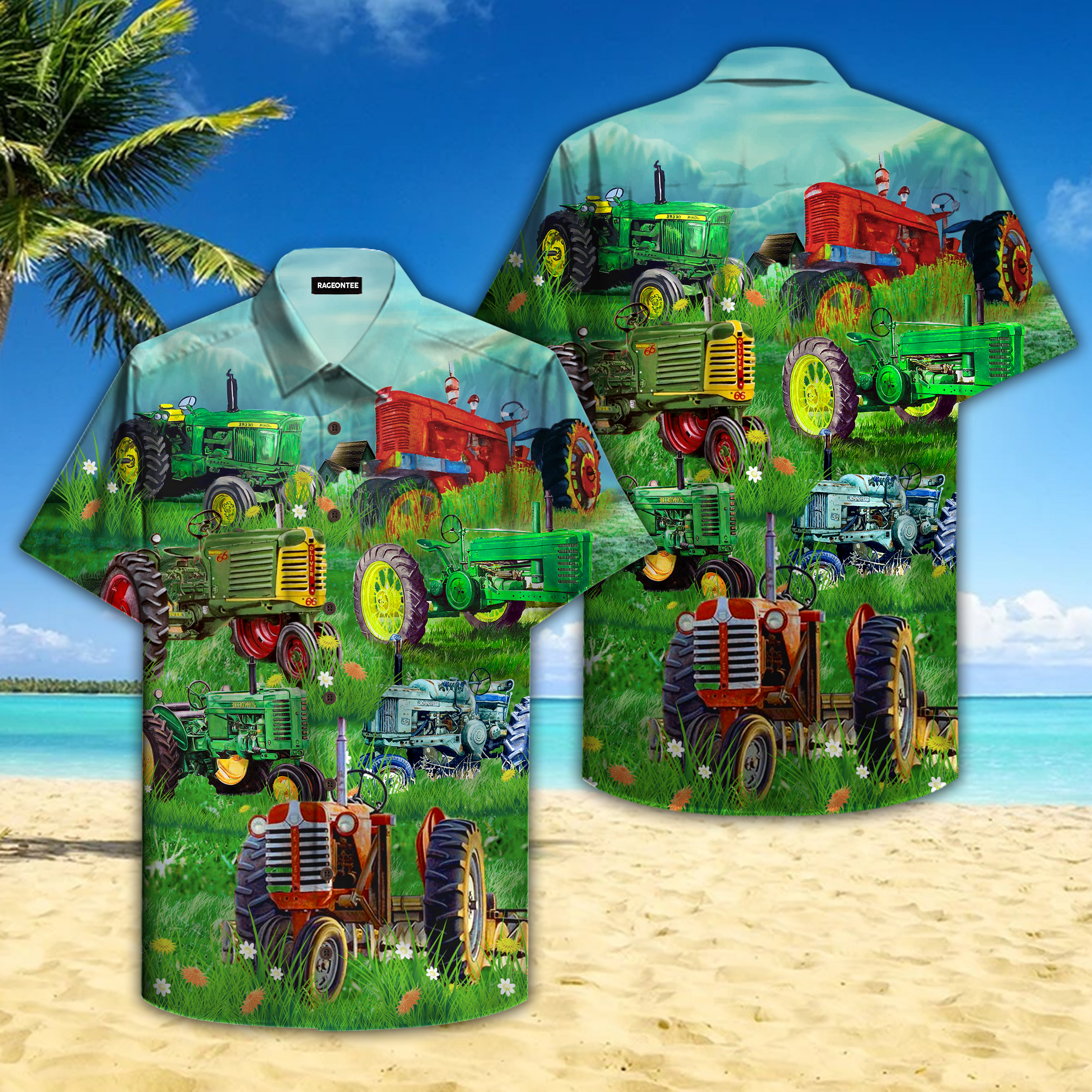 Old Tractor Hawaiian Shirt