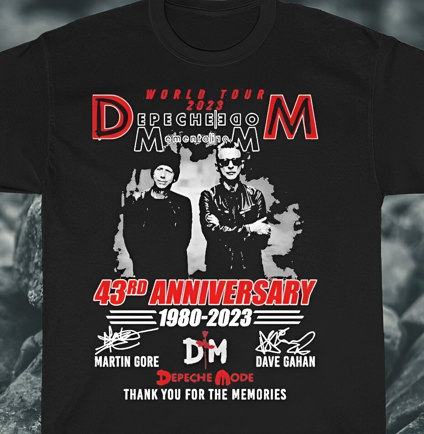 Rare Depeche Mode 43rd Anniversary 1980-2023 World Tour 2023 Shirt