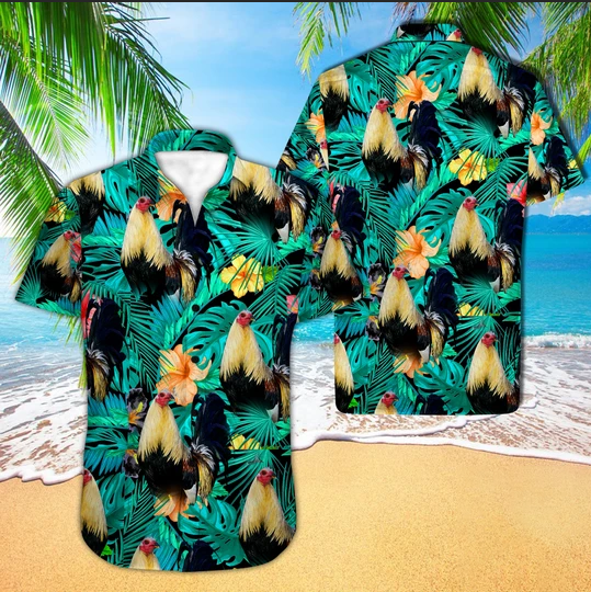 Rooster Hawaiian Shirt Unisex