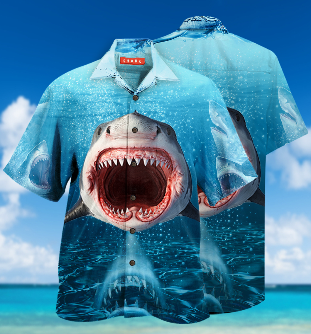 Show Your Teeth Shark Hawaiian Shirt