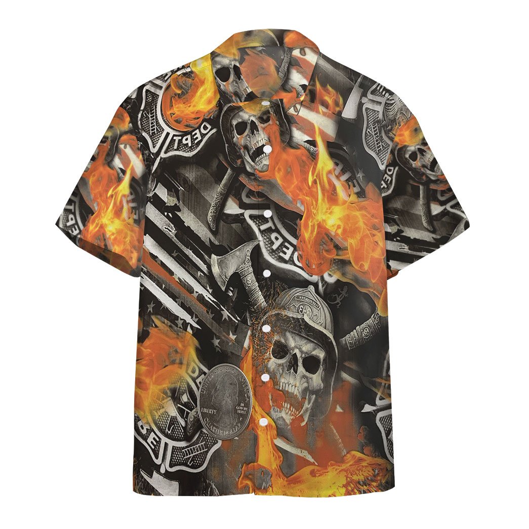 Skull Firefighter Custom Hawaiian Shirt