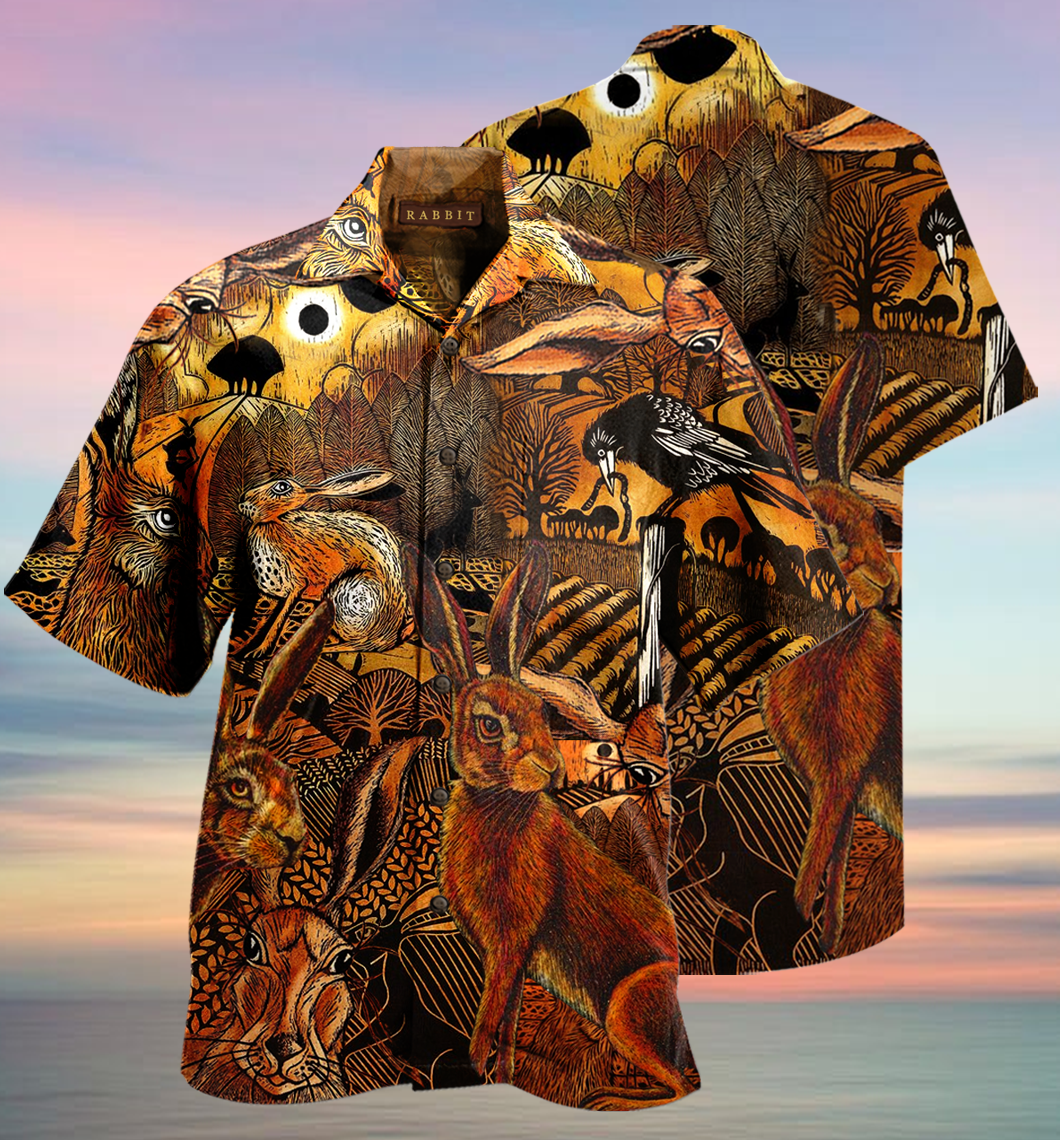 Spooky Hares On The Fields Hawaiian Shirt