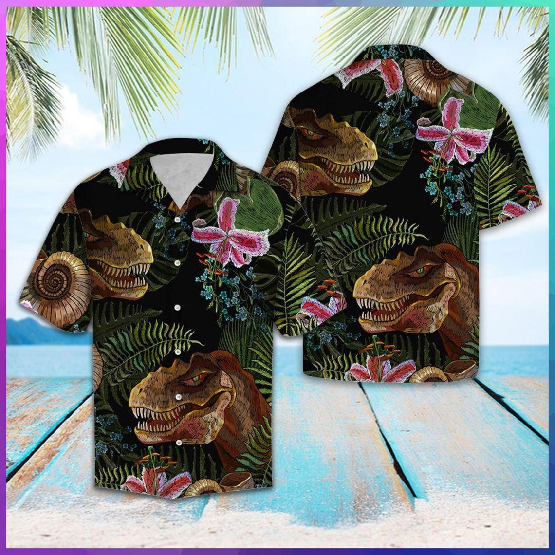 T-Rex Tropical Hawaiian Shirt