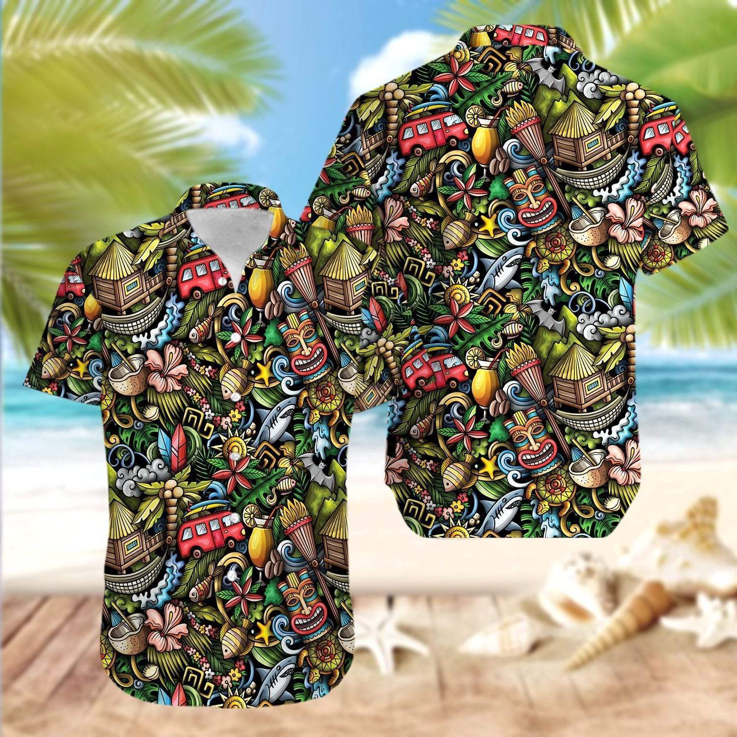 Tiki Doodles Hawaiian Shirt