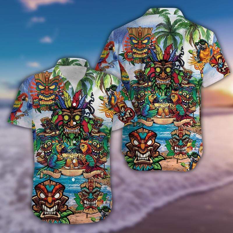 Tiki On The Beach Hawaiian Shirt