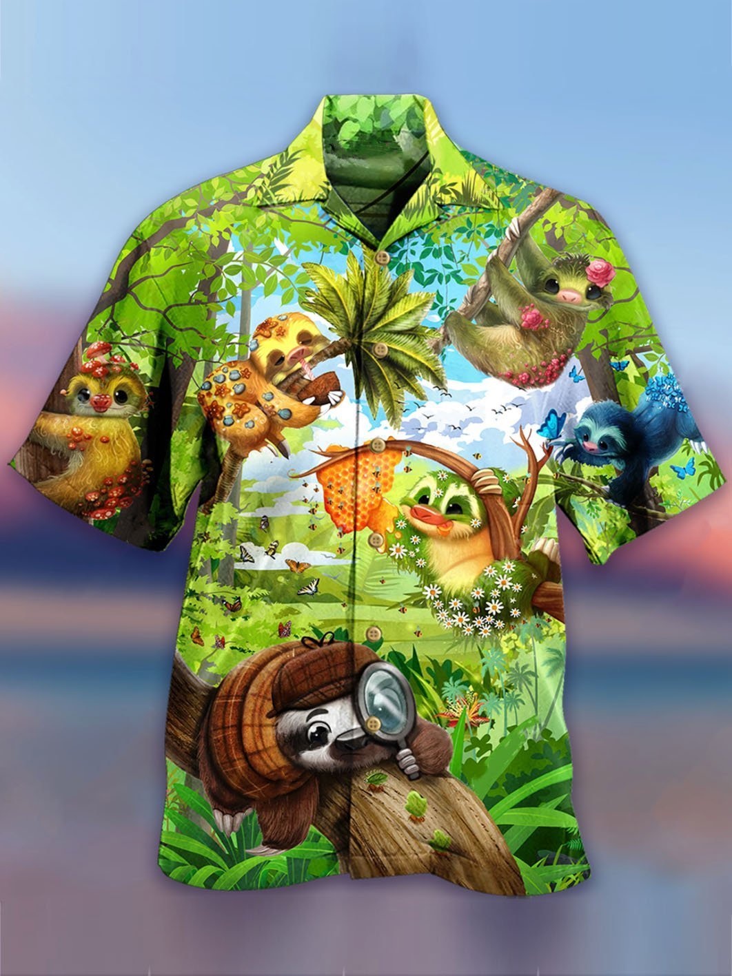 Top Beach Sloth Hawaiian Shirt