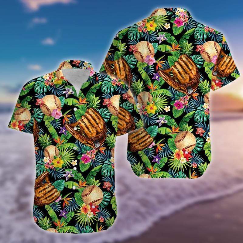 Vintage Baseball Art Aloha Unisex Hawaiian Shirt