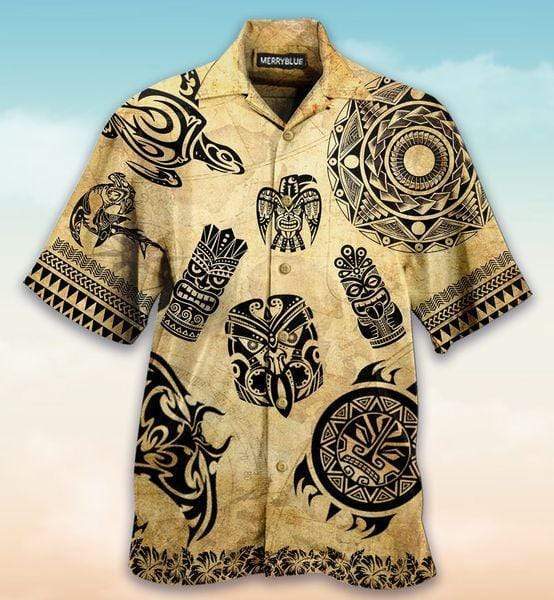 Vintage Tiki Tribal Hawaiian Shirt