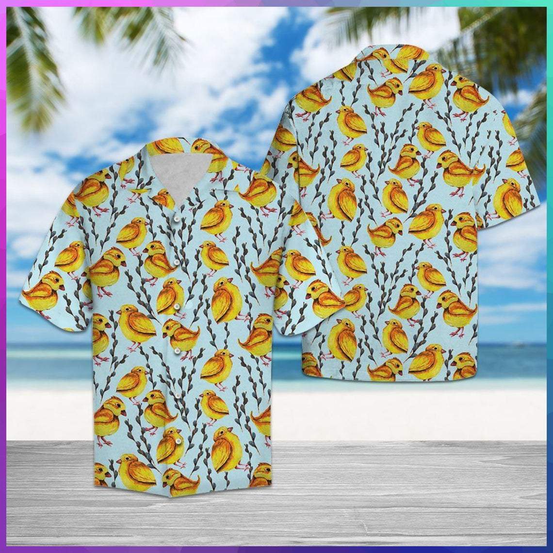 Yellow Chicken Hawaiian Shirt  Unisex  Adult  Hw5153