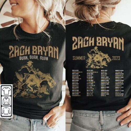 Zach Bryan Music Burn Burn Tour 2023 T Shirt