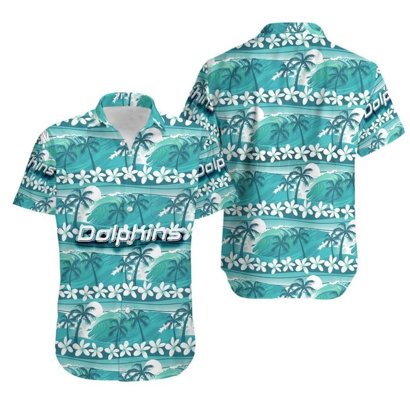 Miami Dolphins Coconut Trees Nfl Hawaiian Shirt For Fans 01-1